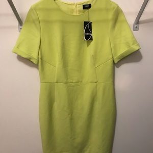 Green/yellow bodycon cocktail dress